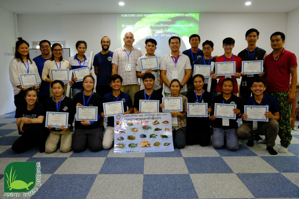 Association Anoulak member attends training on Asian turtles and tortoises provided by the Asian Turtle Program